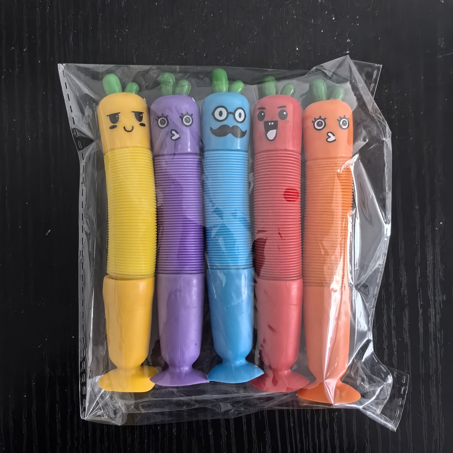 5pcs Cute Cartoon Carrot & Vegetable Retractable Pens Set, Fine Point, PP Material, with Suction Cup Base, Creative Stationery for Students