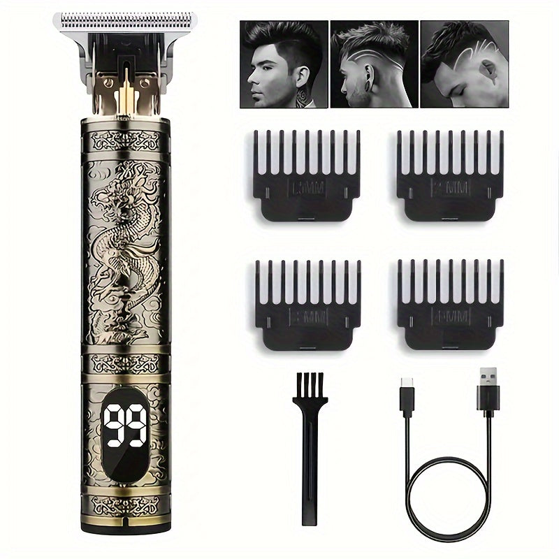 Hair Clippers Beard Trimmer for Men, Electric Cordless Clippers with LCD Screen.