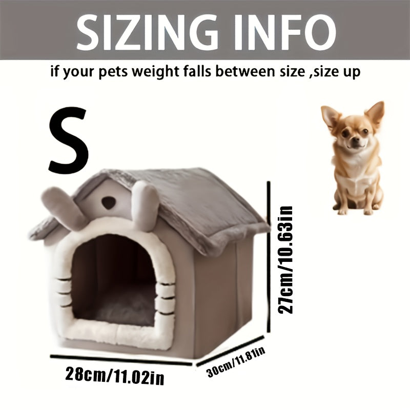 1pc Cozy Pet House - Indoor/Outdoor Dog Bed with Sponge Filling, All-Season Enclosed Dog Kennel for Extra Small to Medium Breeds, Pre-Assembled Warm Shelter for Teddy And Small Dogs! Cheap And Nice Pet House, Cat Houses for I