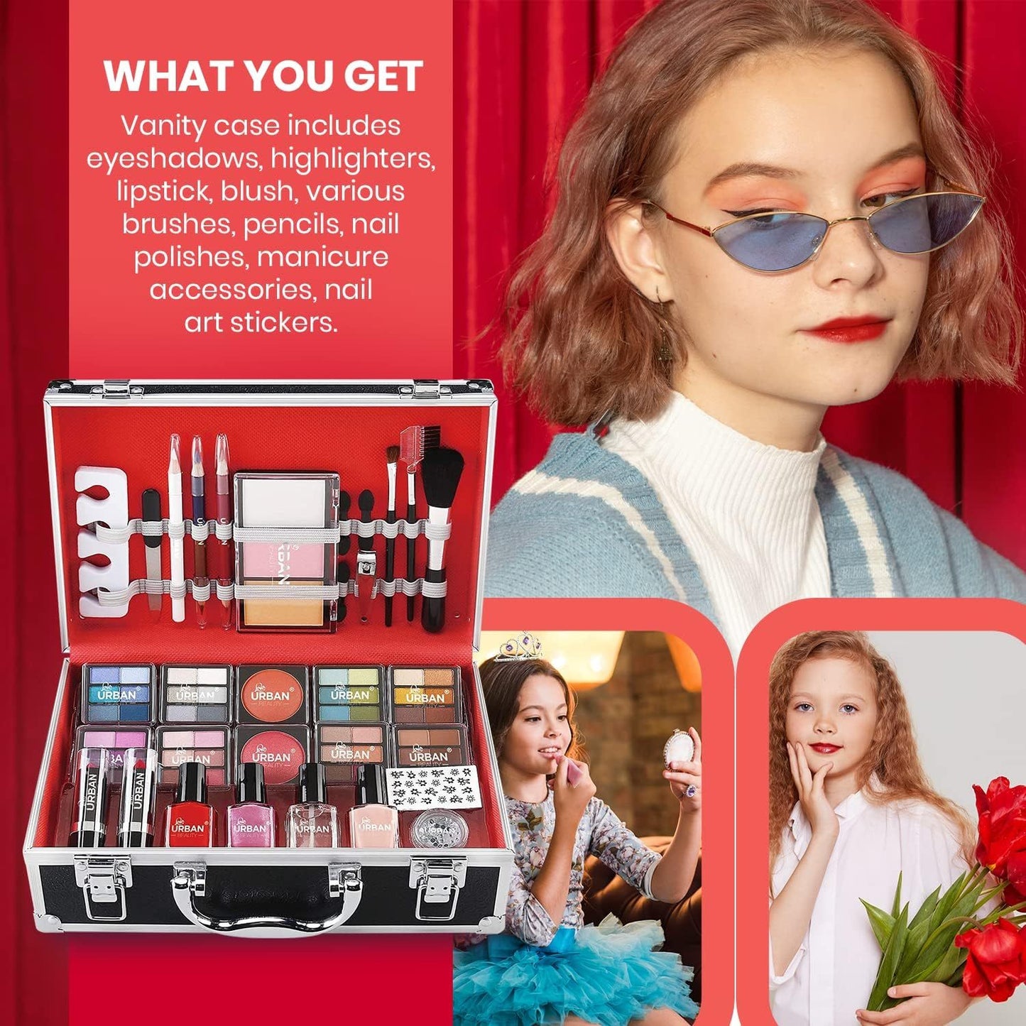 UK LOCAL SELLER - 76pcs Makeup Cosmetic Kit with Aluminium Vanity Case .