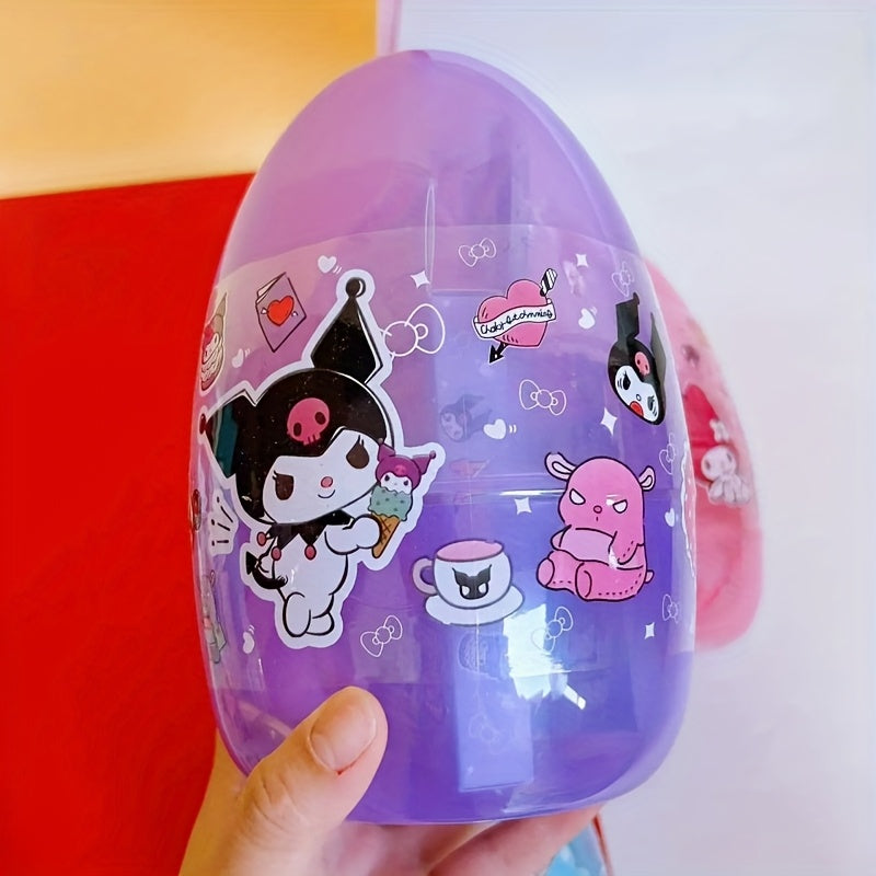 For Hello Kitty Cartoon Egg-Shaped Fine Tool Set, Including 6 Color Watercolor Pens + 6 Colored Pencils + Wallet + Key Chain + 2 Pencils + Ruler + Eraser + Pencil Sharpener + Gift Bag + Birthday Gift and Party Surprise Essent