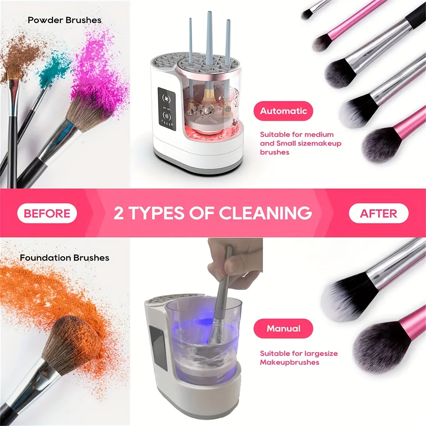 Upgraded Electric Makeup Brush Cleaner, a Tool for Washing Makeup Brushes, Powered by USB, Featuring a Combined Drying And Cleaning Function, with 5 Adjustable Settings, Including 2-Hour And 5-Hour Timer Modes, Making It a Pe