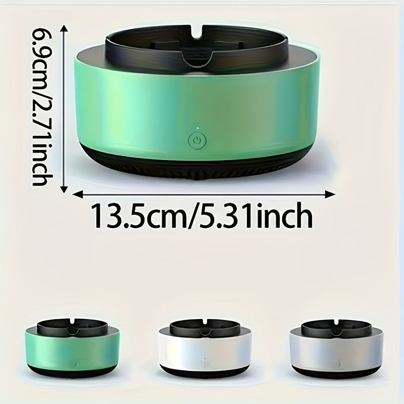 Upgraded Version of Air Purifying Ashtray, Household Smart Smoke Removal for Second-Hand Smoke, Car, Living Room, Office Smoke Artifact, Easy to Carry, Use, Convenient, Use AA Batteries to Power It, Without Batteries, 5 Impor