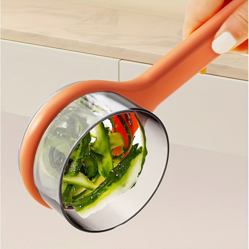 1pc Multi-Functional Peeler with Storage Bucket - Durable Plastic, Manual Operation, for Fruits & Vegetables, Kitchen Gadget, Food Prep Tool, Non-Electric, for Home Cooking / Food Preparation / Chefs & Home Cooks