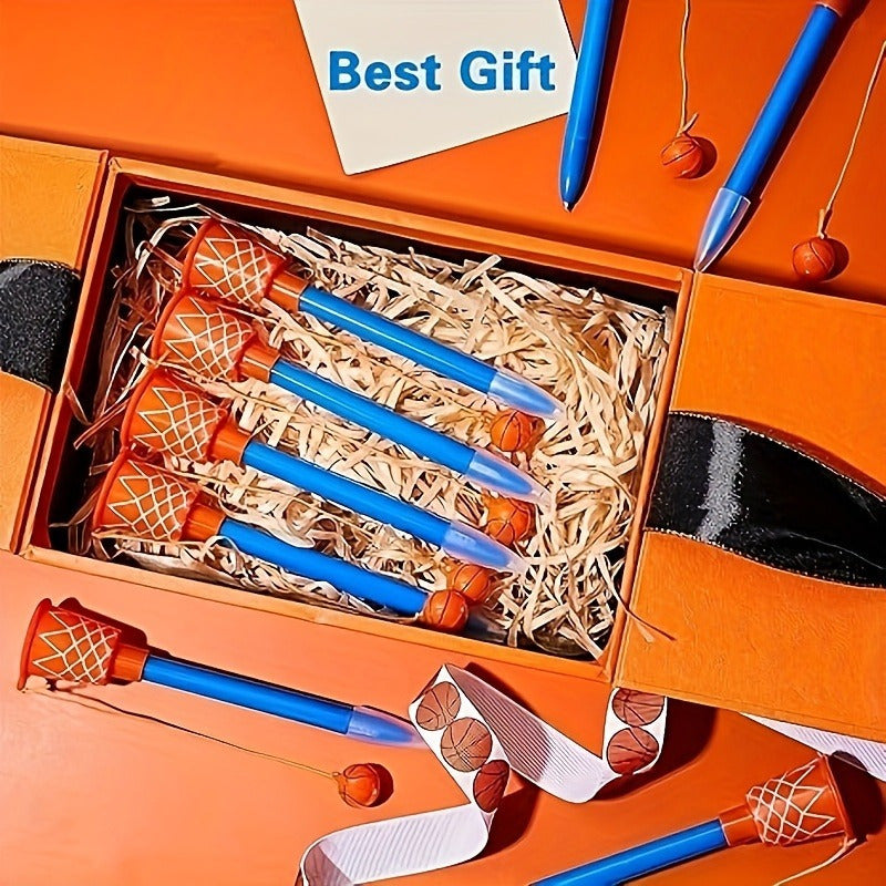 1pc/2pcs Basketball Pens - Plastic Sports Themed Pen with Click-off Cap, Medium Point, Round Body Shape