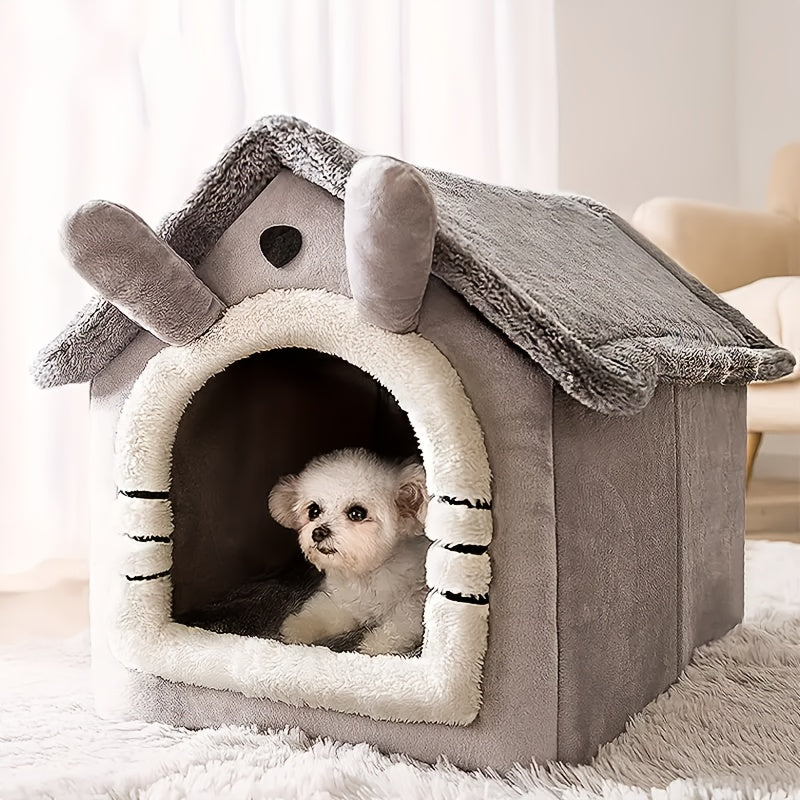1pc Cozy Pet House - Indoor/Outdoor Dog Bed with Sponge Filling, All-Season Enclosed Dog Kennel for Extra Small to Medium Breeds, Pre-Assembled Warm Shelter for Teddy And Small Dogs! Cheap And Nice Pet House, Cat Houses for I