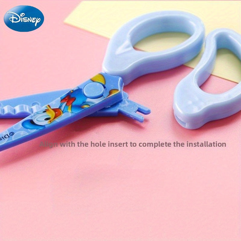 6pcs/set Disney Mickey & Minnie Scissors, Cartoon Cute Handcraft Cutting Tool with Safe Replaceable Blades and Scallop Serrated Wave Shape, Suitable for School Activities, Hobby Classes, Office