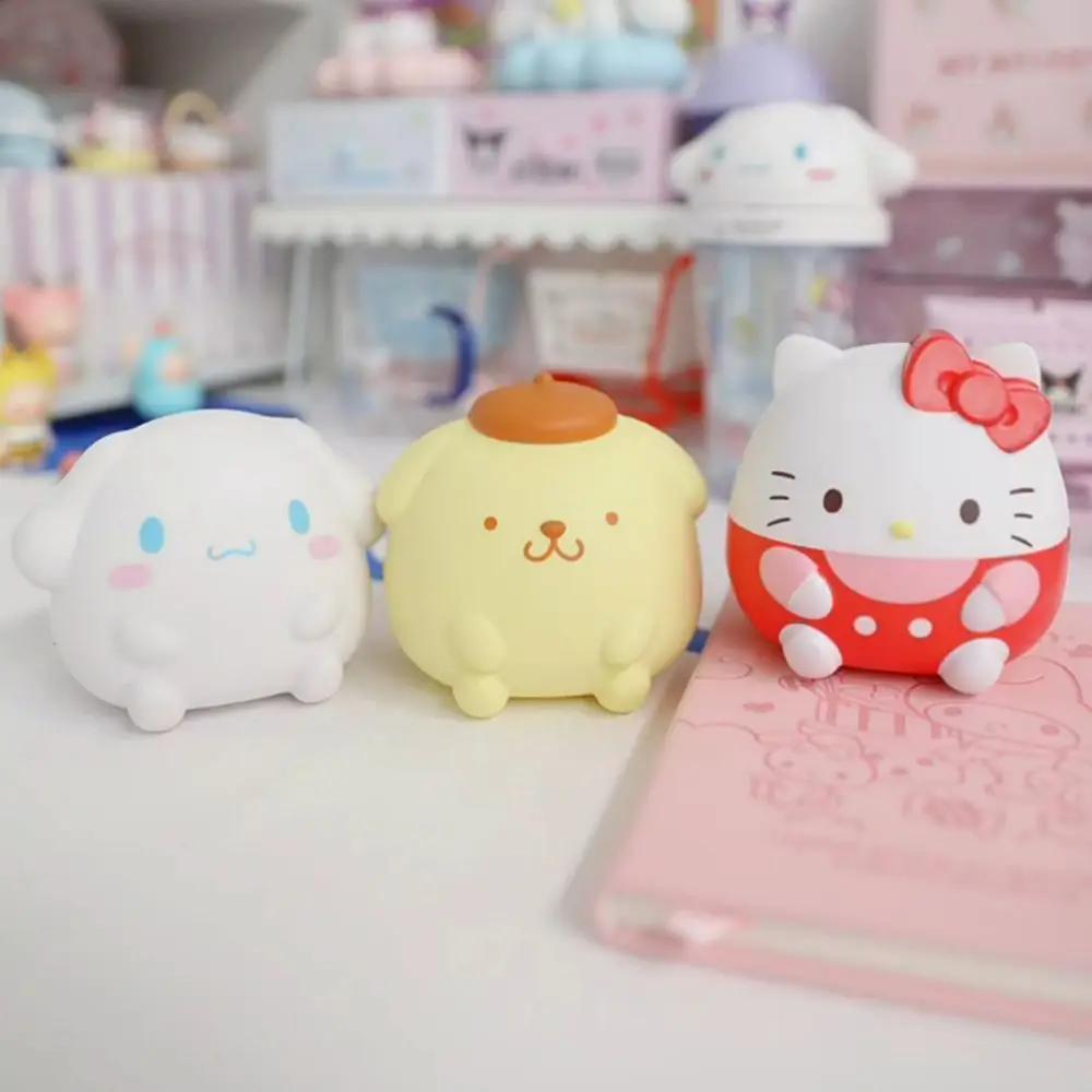Sanrio Kawaii Melody Decompression Black Beauty Cinnamoroll Babycinnamoroll Squishy Cartoon Hand Pinch Toy, Hot Plastic Polyurethane Material, Mixed Colors, Healing Gift for Ages 14+
