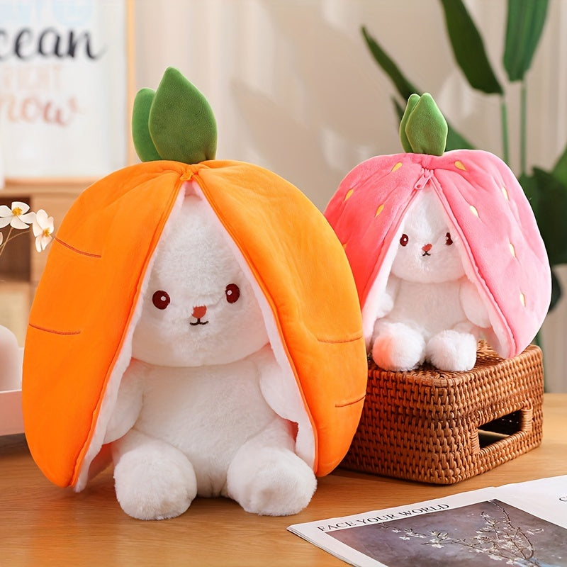 Soft Pink/Yellow Fruit-Themed Rabbit Plush Toy Set - Adorable, Perfect for All Ages & Ideal Birthday Gift