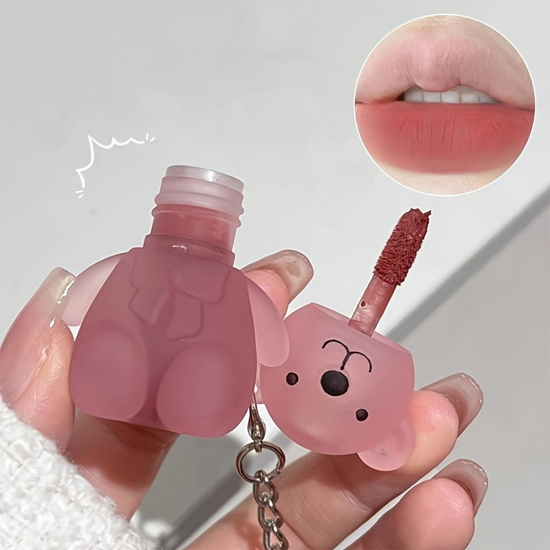 Six-color Bear Lip Glaze - Moisturizing, Matte, Waterproof, Long-lasting, Easy to Apply, Dark Red, Pink, Gift for Couples, Girlfriend