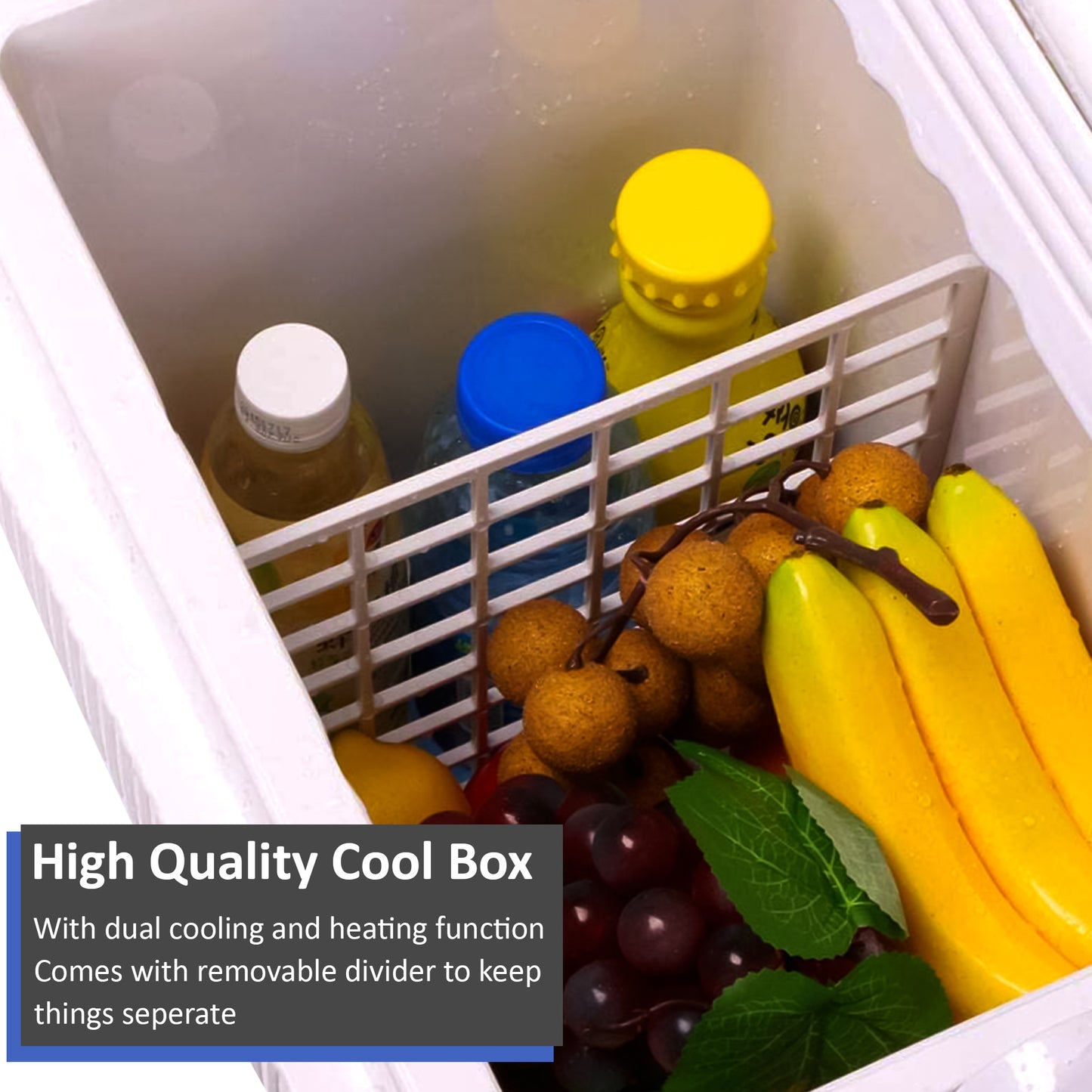 24L Thermoelectric 240V AC & 12V DC Electric Cool Box, Heating and Cooling Functions, Portable Travel Cooler Box Camping Car Mini Fridge (24L Cooler & Warmer)