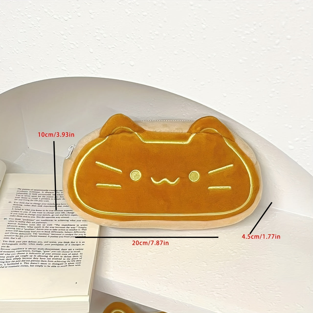 Caramel Cat Pencil Case, Large Capacity Plush Pen Bag for Elementary and Middle School Students, Perfect Birthday Gift, School Stationery Storage | Catthemed Case | Details