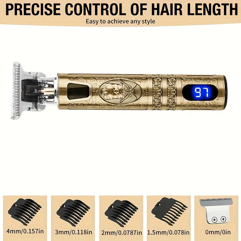 Hair Clippers Beard Trimmer for Men, Electric Cordless Clippers with LCD Screen.