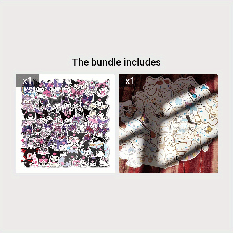 50 PCS Sanrio Kawaii Sticker Collection Deluxe - Vibrant, Waterproof, Laptop-Friendly Stickers Featuring Adorable Kuromi, Cinnamoroll & Friends - Perfect for Customizing Phones, Luggage, Water Bottles, Journals and More!