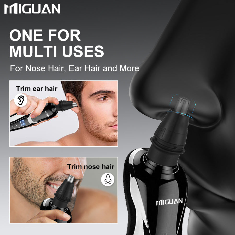 Multi-Function 3-in-1 Electric Grooming Kit-Shaver, Nose Trimmer & Sideburn Razor.