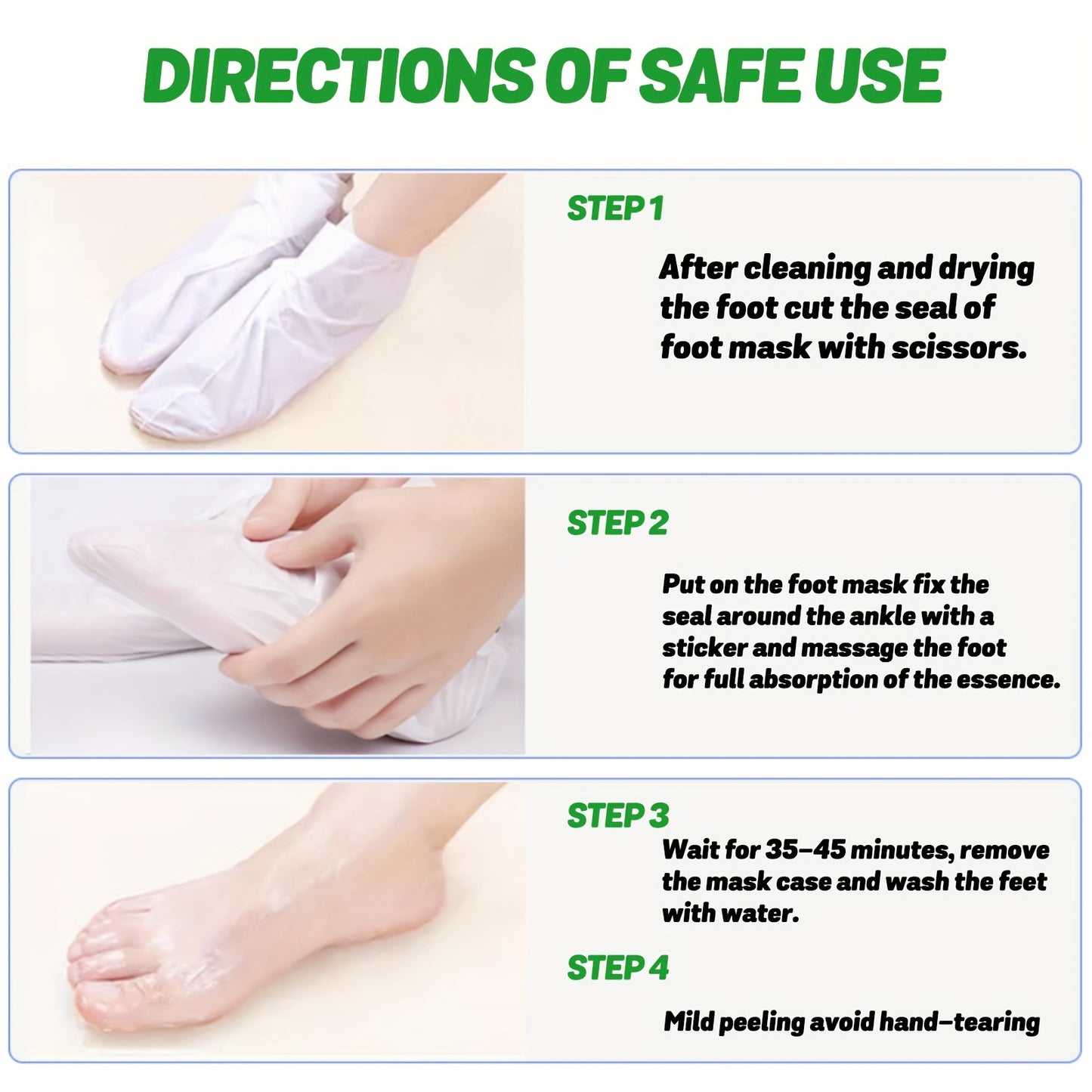 5pcs Hydrating & Moisturizing Exfoliating Foot Mask with Aloe Vera.