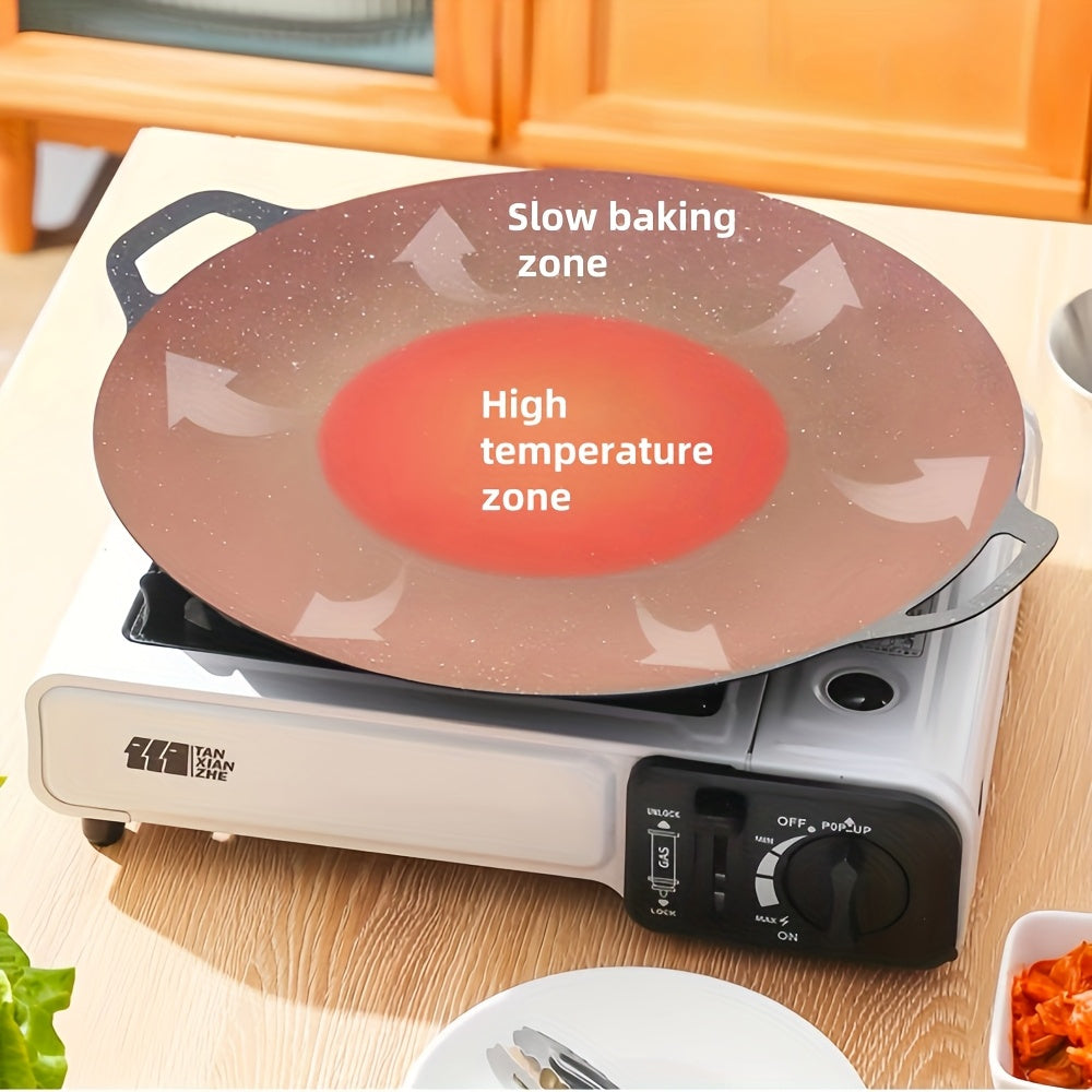 3pcs Thickened Non-stick Korean BBQ Grill 28cm/11.02in, 30cm/11.81in, 32cm/12.59in - Cast Iron Griddle for Home and Outdoor Use