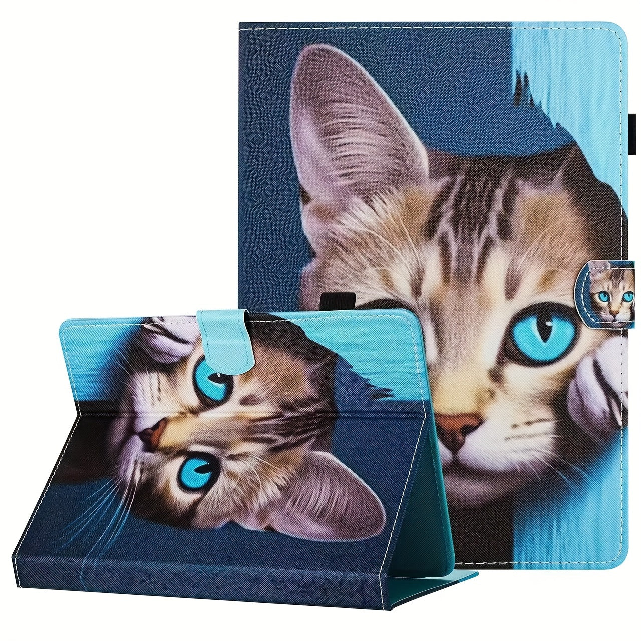 Faux Leather 10.1-Inch Universal Tablet Case - Magnetic Closure, Portable Folding Stand Folio for 9.6-10.5" Android/iOS/Windows Tablets - Card Reader Slot, Travel-Friendly
