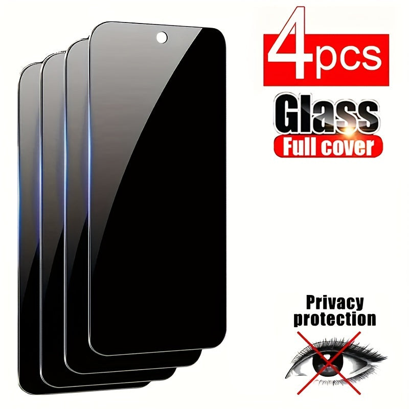 4pcs Privacy Tempered Glass Screen Protector For Samsung S23 S21 S20 FE A15 A14 A13 A12 A24 A23 A22 A25 A34 A35 A54 A55 A53 A52s A51 A71 A73 5G A04 A04S A05 A05S A31 A32 A33 Series