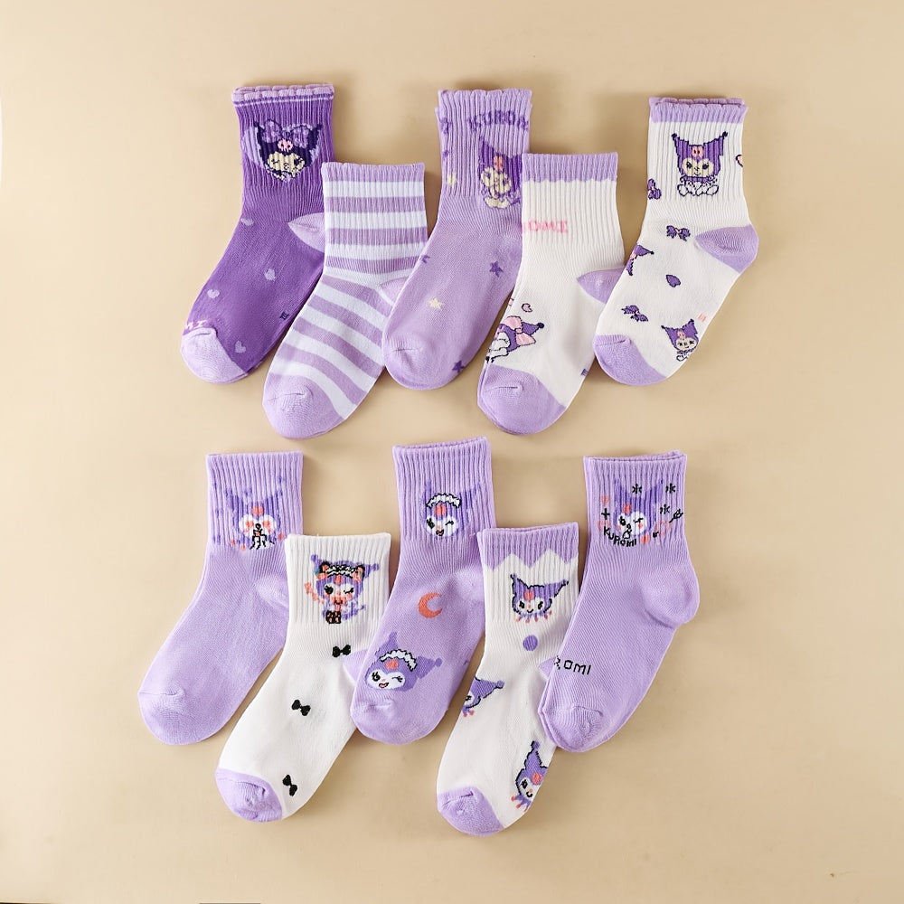 10 Pairs Sanrio for kuromi Girls' Crew Socks