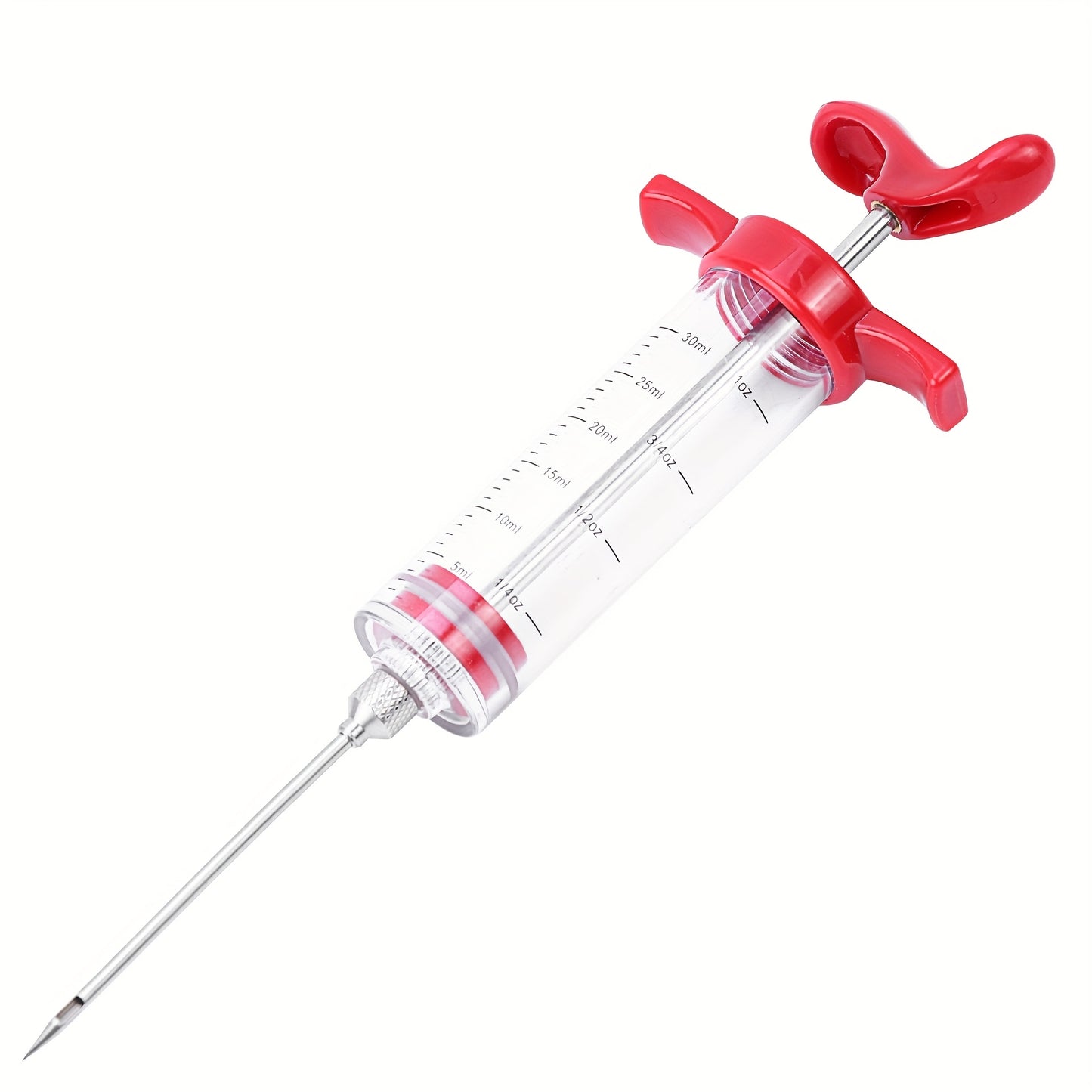 30ml Plastic BBQ Marinade Syringe - Easy-to-Use Meat Injector Tool with Clear Measurement Markings, Perfect for Seasoning Turkey, Steaks, and Vegetables, Kitchen Cooking Accessory, Easy Grip Handle, Sturdy Construction