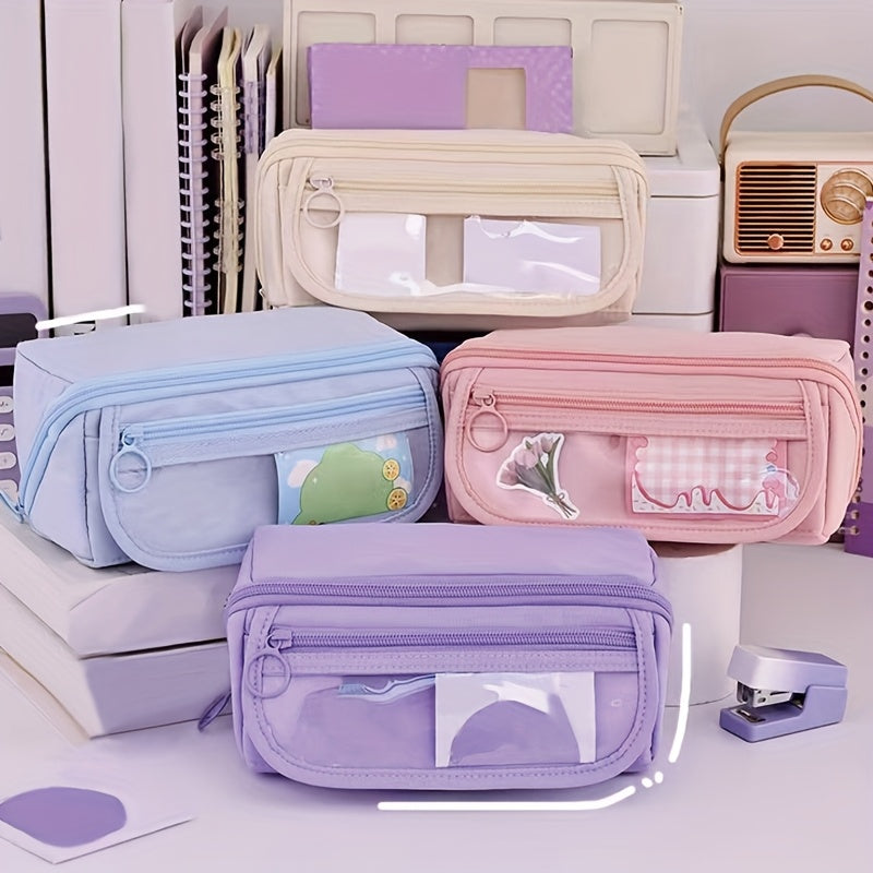1/2pcs Large Creative Multi functional Pencil Box | New Desktop Organizing and Storage Stationery Box for Boys and Girls Office and Learning Portable Pencil Bag Learning Gift