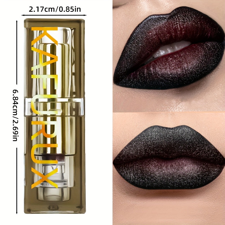 XUS Red & Black Two-Tone Lipstick - Waterproof, Sweatproof, High Pigment, Long-Lasting Makeup for All Skin. T