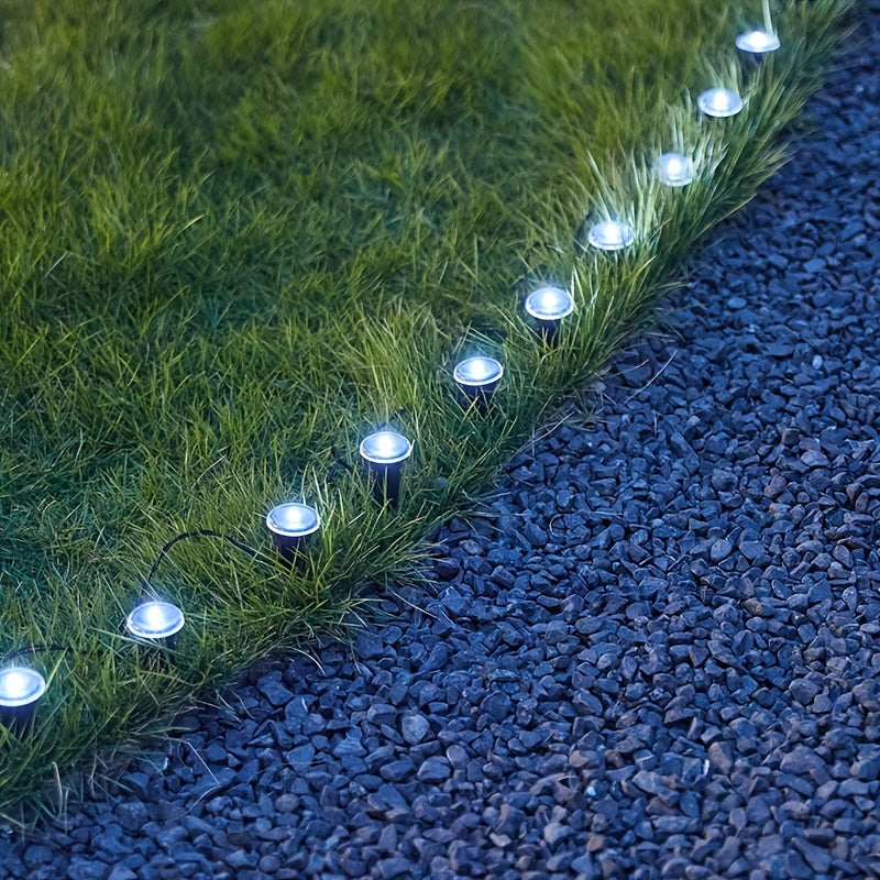 1pc, 15 lights, solar LED lawn light, outdoor guide light, ground garden decoration path light for home use, outdoor courtyard flower path light string, used in garden paths, camping, parties, Independence Day Christmas weddi