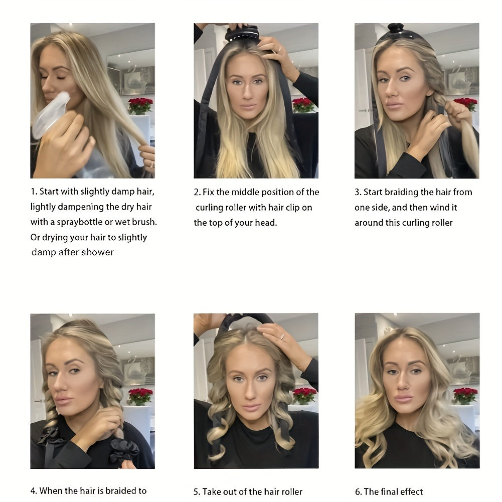Satin Heatless Curling Set for Soft Overnight Curls