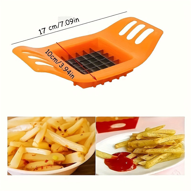 1pc Durable EasySlice Multipurpose Kitchen Slicer - Manual PVC Fruit & Vegetable Dicer, Handheld Potato Cutter for French Fries & Salad Prep, Ideal for Home & Restaurant