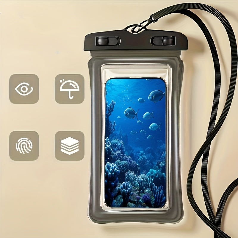 1PSC/2pcs new four-color optional summer waterproof mobile phone bag air hemming thickened mobile phone case waterproof bag, waterproof mobile phone case universal mobile phone of various sizes, suitable for beach cruise trav