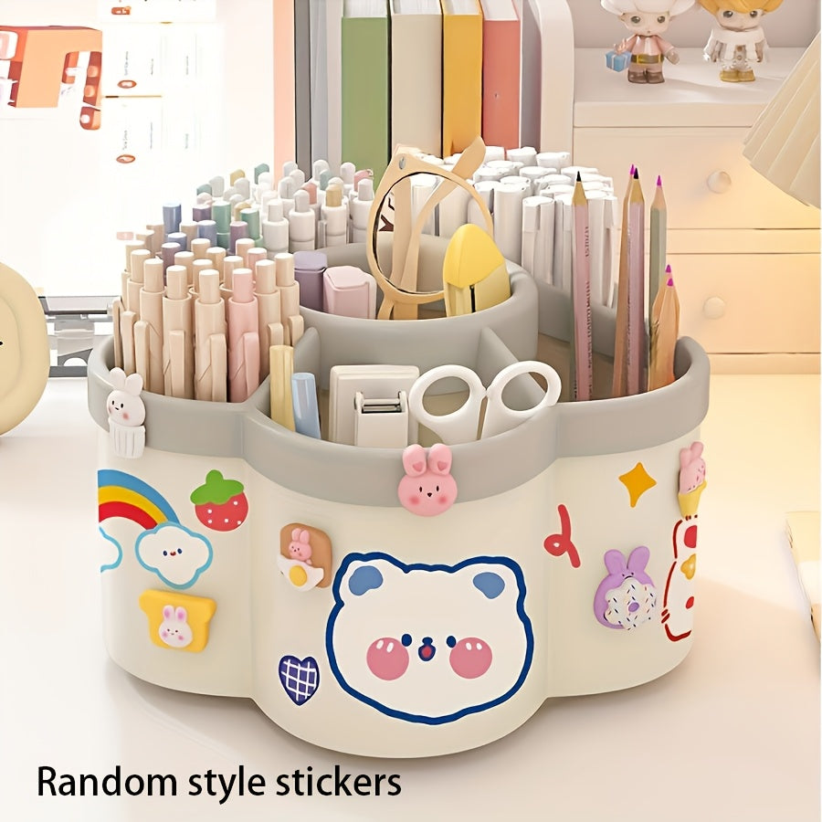 Cute Rotating Pen Holder, Large Capacity, Lightweight, Durable