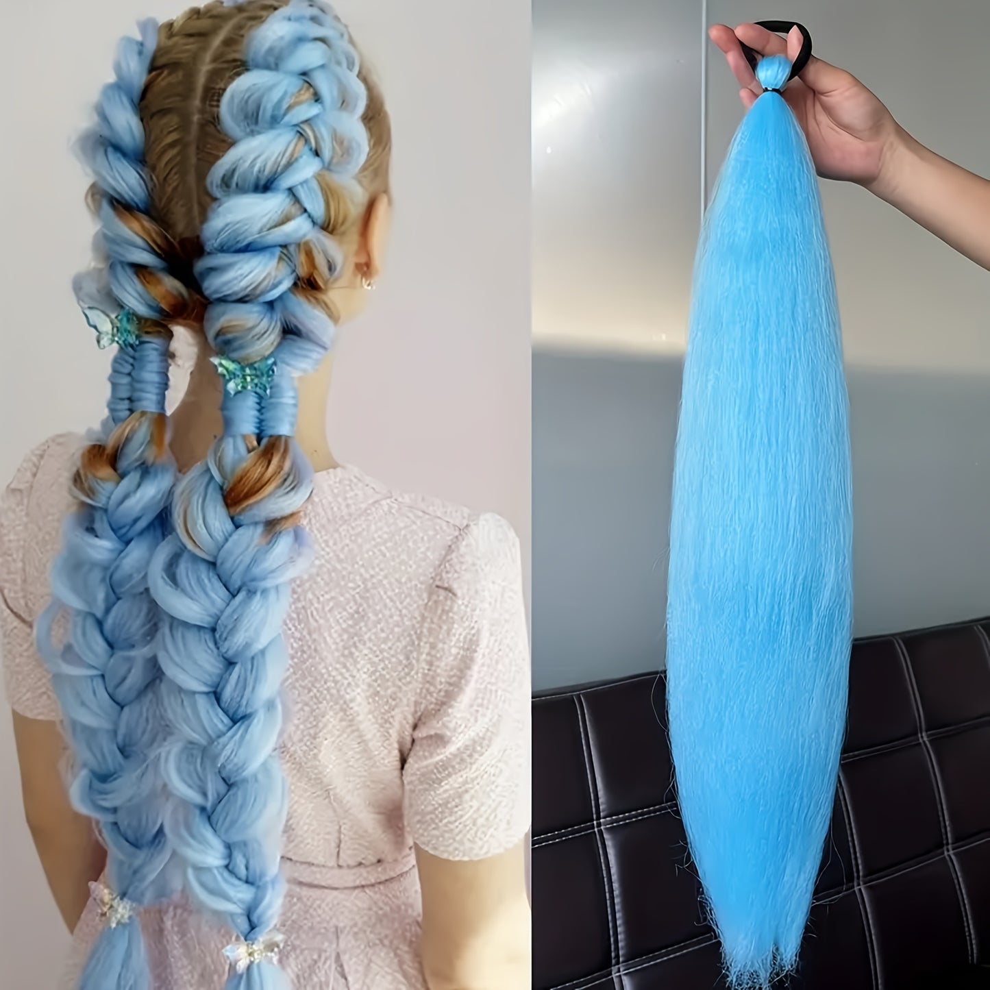 Vibrant Rainbow Gradient Hair Extensions for Women .