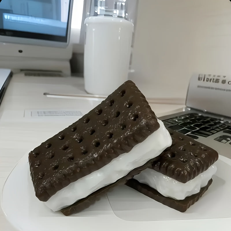Soft & Squishy Taba Tart Toy - Black & White Sandwich Cookie Design, Ideal Christmas/Easter Gift, Perfect for Office & Holiday Treats, Large & Thick, Playful Gift Idea, Holiday Gift Idea|Playful Gift Item|Soft Texture