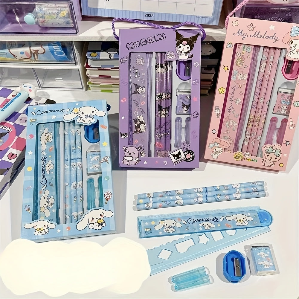 Hellokitty Melody Kuromi Cinnamoroll School Supplies Pencil Eraser Ruler | Christmas Gifts