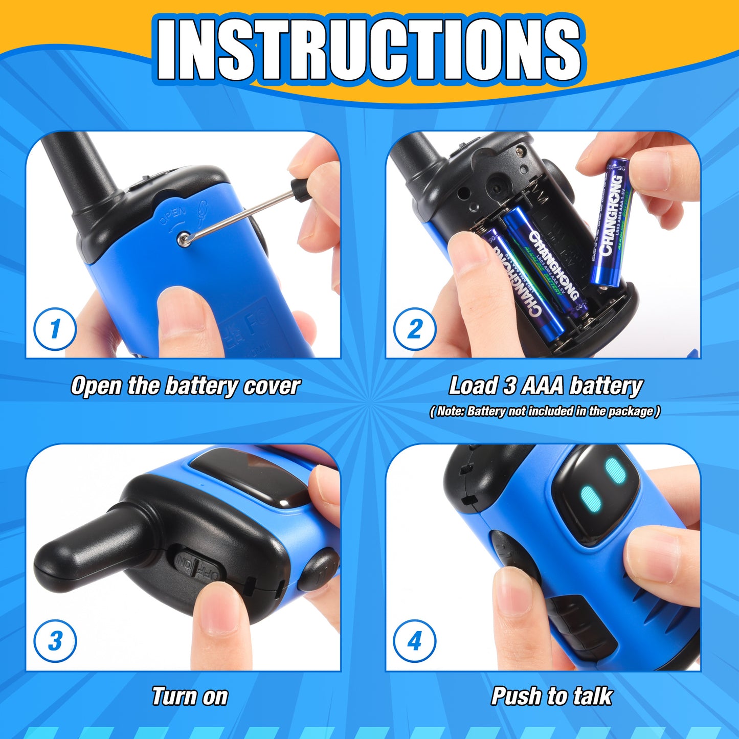 2 PCS Walkie Talkie Kids, Toys for 3-8 Year Old Boys Toys Age 4 5 6 7 8 9 Year Old Gifts Kids Toys Walkie Talkie for Outdoor Activity Camping Garden
