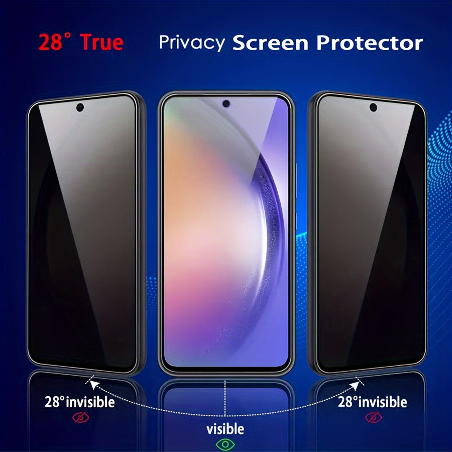 4pcs Privacy Tempered Glass Screen Protector For Samsung S23 S21 S20 FE A15 A14 A13 A12 A24 A23 A22 A25 A34 A35 A54 A55 A53 A52s A51 A71 A73 5G A04 A04S A05 A05S A31 A32 A33 Series