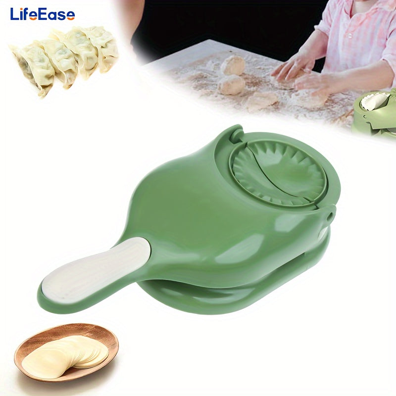 2-in-1 Easy Dumpling Maker - Manual DIY Press for Perfect Dumplings & Tortillas, Ideal for Holidays & Family Gatherings, Durable Polypropylene, Food-Safe Kitchen Essential