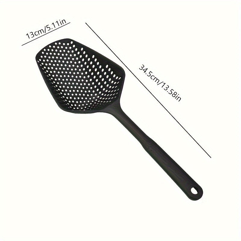 1pc Durable PP Plastic Kitchen Strainer Spoon, Integrated Cooking Draining Scoop, Rust-Resistant, No Electricity Required, Ideal for Christmas, New Year, Valentine'S Day, and Housewarming Gifts