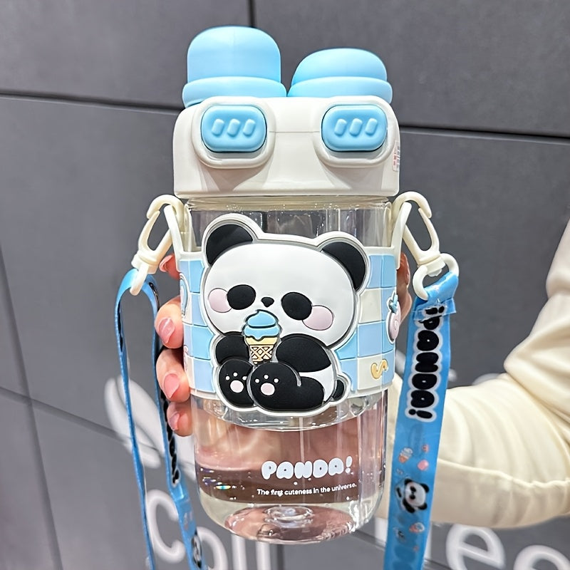 Cute Cartoon Tumbler - Capybara & Puppy Design, Portable, BPA-Free, Large Capacity, Ideal for Sports & Outdoor, Adorable Bear Illustrations