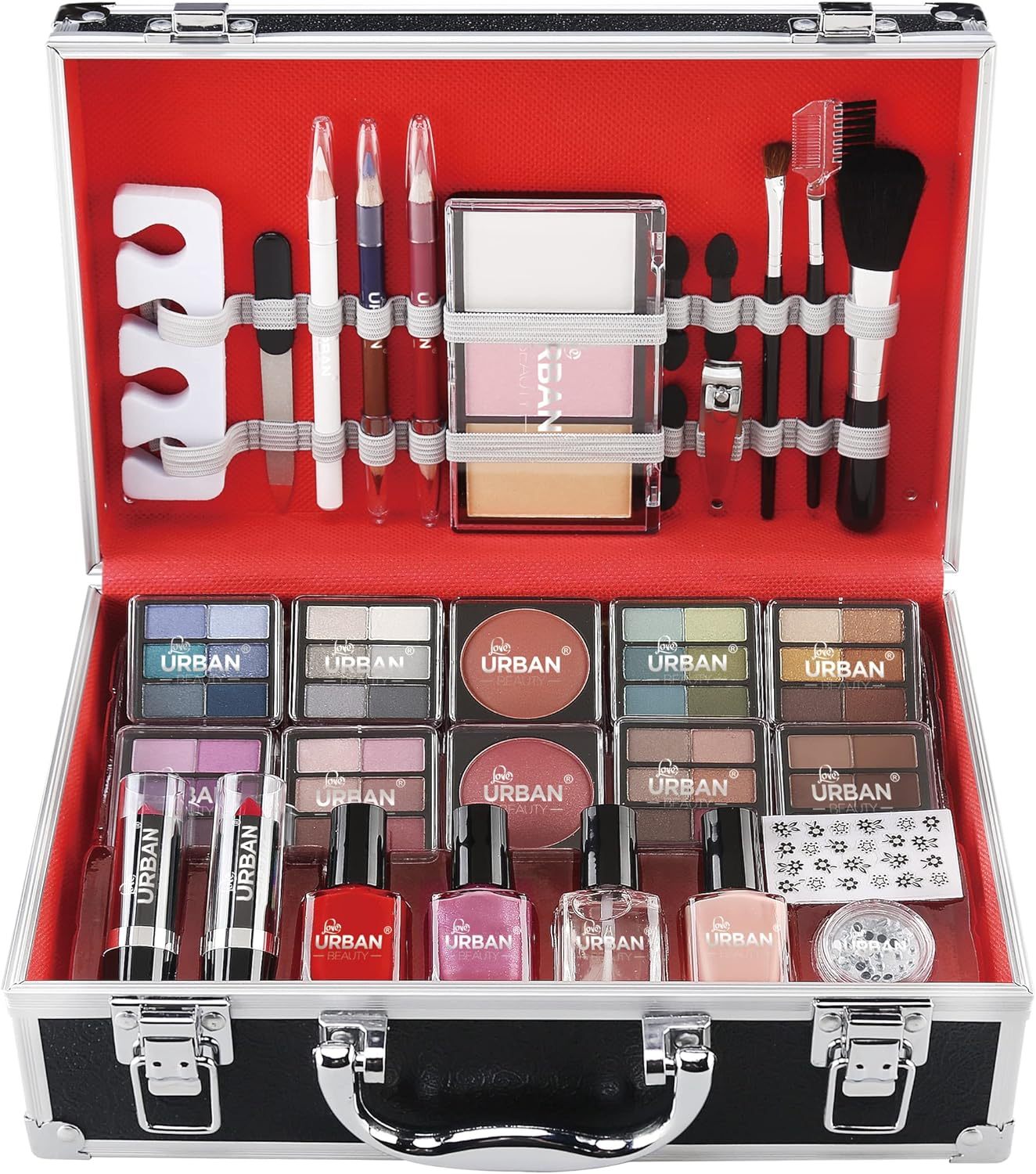 UK LOCAL SELLER - 76pcs Makeup Cosmetic Kit with Aluminium Vanity Case .