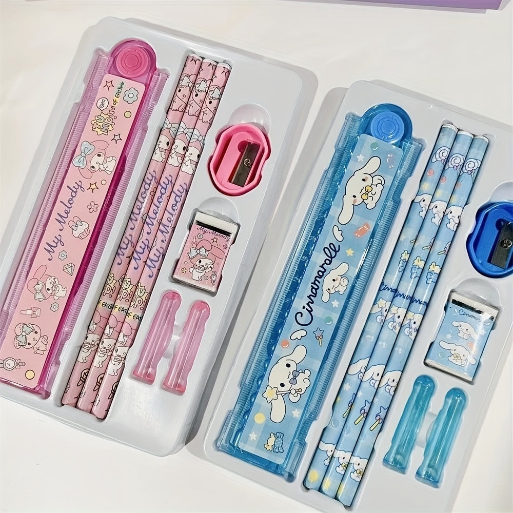 Hellokitty Melody Kuromi Cinnamoroll School Supplies Pencil Eraser Ruler | Christmas Gifts