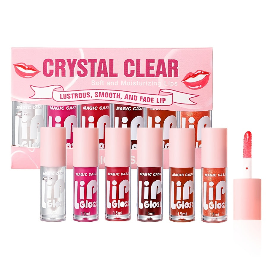 6pcs Lip Gloss Oil for Plump Lips, Moisturizing Lip Gloss,