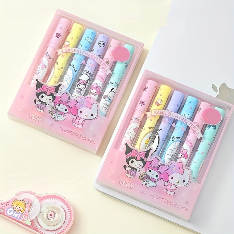 6pcs High-Quality Fluorescent Highlighters