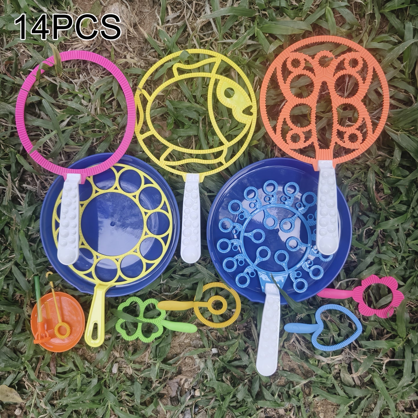 3/7/14pcs Bubble Wands Set, DIY Giant Creative Bubble Sticks Set, Random Colors, For Birthday Party Outdoor Activity Multiplayer Garden Game