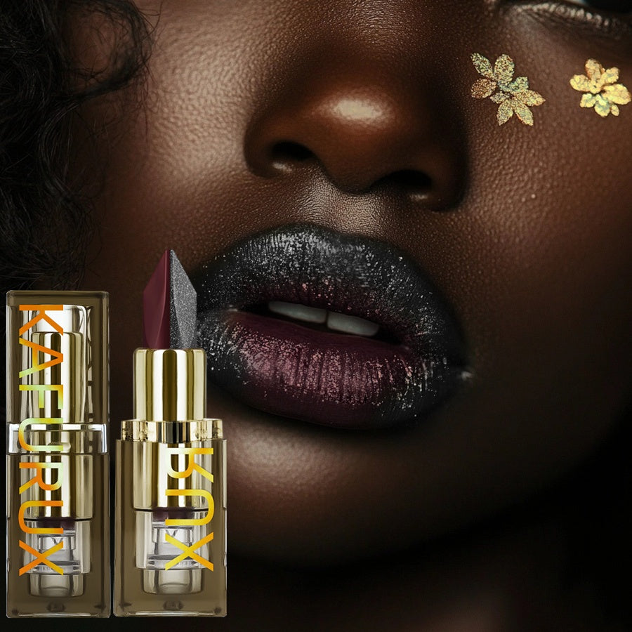 XUS Red & Black Two-Tone Lipstick - Waterproof, Sweatproof, High Pigment, Long-Lasting Makeup for All Skin. T