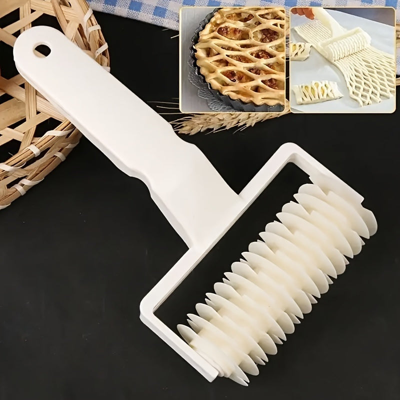 1pc Premium Plastic Dough Roller and Cutter with Biscuit and Pizza Wire Cutter and Rolling Pin, Ideal for Homemade Cookies and Pizzas, Baking Tools