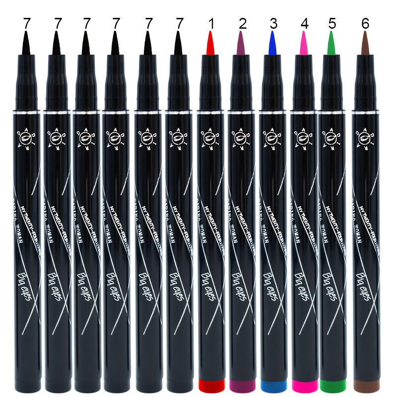 12pcs Liquid Eyeliner, Coloured, Waterproof, Smooth, Easy to Apply, Long-lasting, Non-Fading