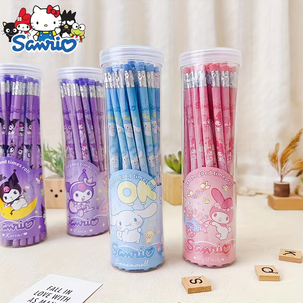30pcs a box of Sanrio Melody, Kulomi, Yuguigou, barrel pencils for writing, writing pens, calligraphy pens