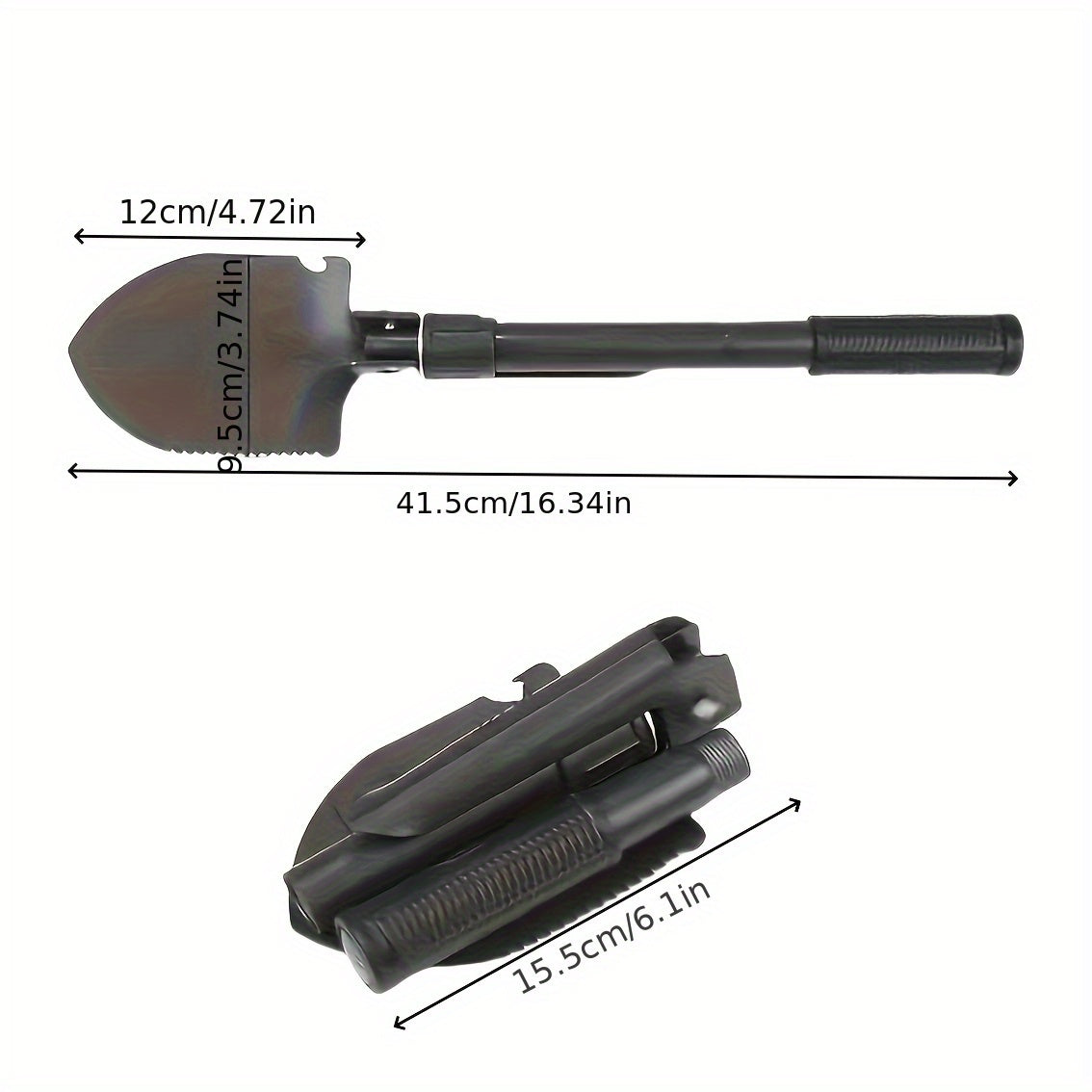 1pc Outdoor Foldable Multi-Tool Shovel, Lightweight & Durable Portable Digging Tool for Camping, Gardening, and Emergency Use - Space-Saving Design with Compass, Ideal for Family and Travel, Camping Gear | Space Saving Shovel